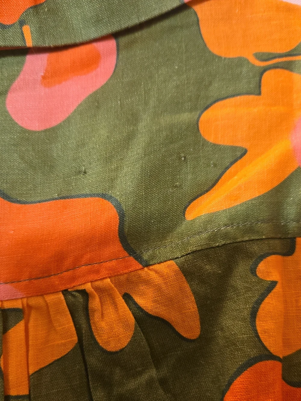 Trovata NWT Floral Linen Blouse Sz L - Picture 6 of 9